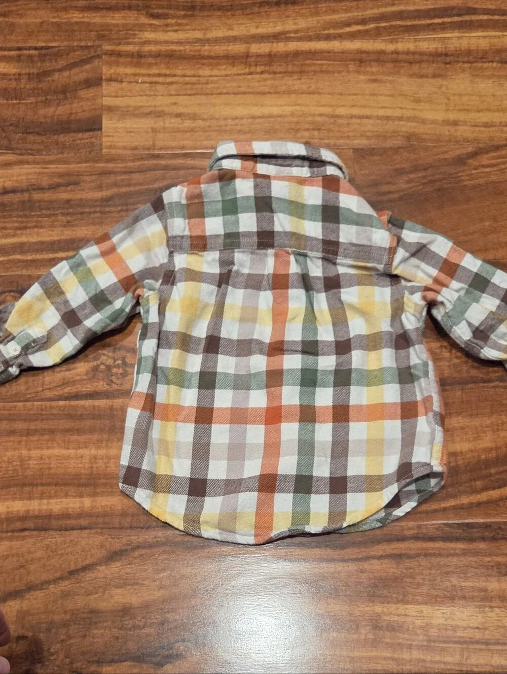 Gymboree EUC 18-24 Months Beige Corduroy Overalls and Plaid Flannel Shirt
